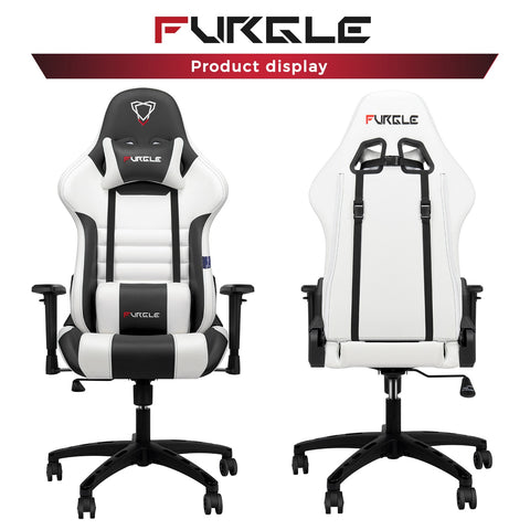Furgle | Pro Series Gaming Chair with Comfortable Lumbar Support (Red & Black) | Gaming Chair