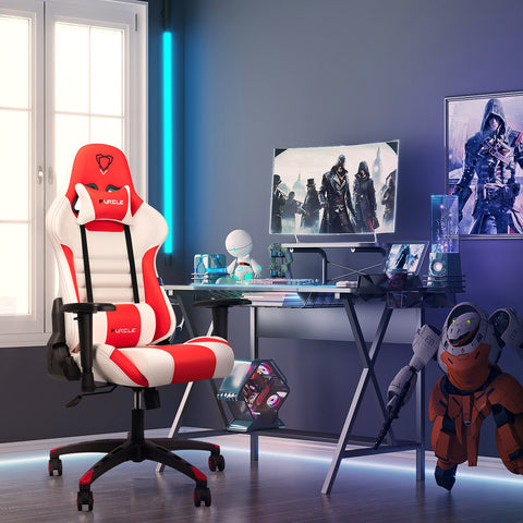 Furgle | Pro Series Gaming Chair with Comfortable Lumbar Support (Red & Black) | Gaming Chair