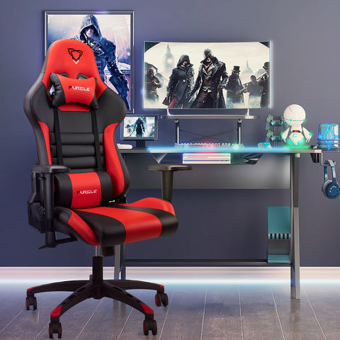 Furgle | Pro Series Gaming Chair with Comfortable Lumbar Support (Red & Black) | Gaming Chair