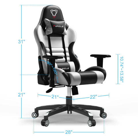 Furgle | Pro Series Gaming Chair with Comfortable Lumbar Support (Red & Black) | Gaming Chair