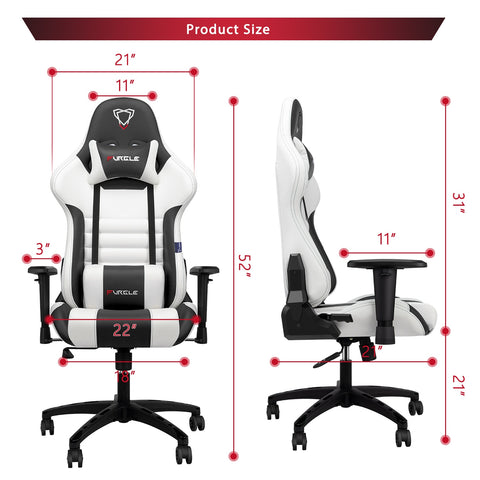 Furgle | Pro Series Gaming Chair with Comfortable Lumbar Support (Red & Black) | Gaming Chair