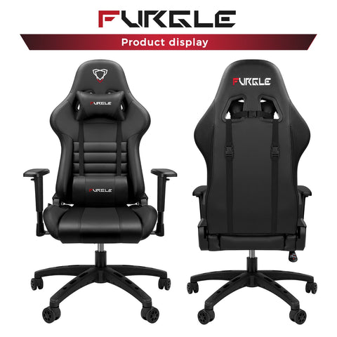 Furgle | Pro Series Gaming Chair with Comfortable Lumbar Support (Red & Black) | Gaming Chair