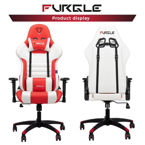 Furgle | Pro Series Gaming Chair with Comfortable Lumbar Support (Red & Black) | Gaming Chair
