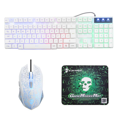 Rainbow Backlight USB Wired Gaming Keyboard 2400DPI LED Mouse Combo with Mouse Pad - Gamer Z Paradise