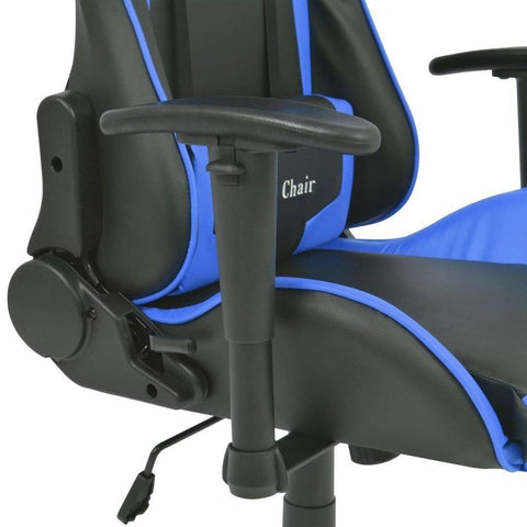 Reclining Office Chair Artificial Leather Blue - Gamer Z Paradise