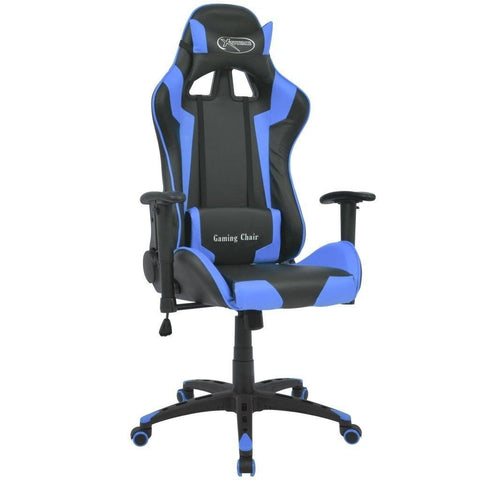 Reclining Office Chair Artificial Leather Blue - Gamer Z Paradise