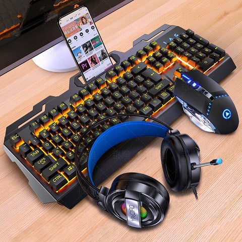 Silver Eagle V2 Gaming Keyboard Mouse Headset Three-Piece Suit Manipulator Feel Keyboard And Mouse Kit Amazon Cross-Border Wholesale - Gamer Z Paradise