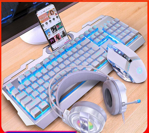 Silver Eagle V2 Gaming Keyboard Mouse Headset Three-Piece Suit Manipulator Feel Keyboard And Mouse Kit Amazon Cross-Border Wholesale - Gamer Z Paradise