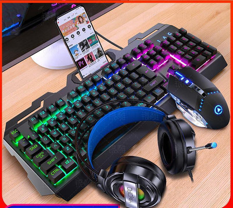 Silver Eagle V2 Gaming Keyboard Mouse Headset Three-Piece Suit Manipulator Feel Keyboard And Mouse Kit Amazon Cross-Border Wholesale - Gamer Z Paradise