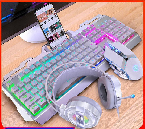 Silver Eagle V2 Gaming Keyboard Mouse Headset Three-Piece Suit Manipulator Feel Keyboard And Mouse Kit Amazon Cross-Border Wholesale - Gamer Z Paradise