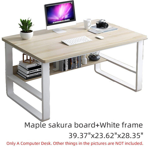 Standing Computer Desk Simple and Modern Writing Desk Dormitory Desk with Storage Board for Student - Gamer Z Paradise