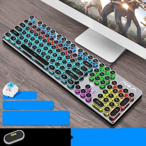 Steampunk Gaming Mechanical Keyboard Green Axis Black Axis - Gamer Z Paradise