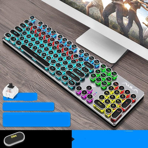 Steampunk Gaming Mechanical Keyboard Green Axis Black Axis - Gamer Z Paradise