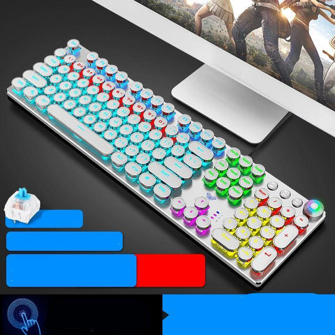 Steampunk Gaming Mechanical Keyboard Green Axis Black Axis - Gamer Z Paradise