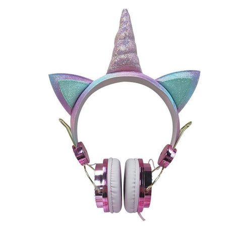 Stereo New Cartoon Blue And Purple Unicorn Headset Wired Children'S Headset - Gamer Z Paradise