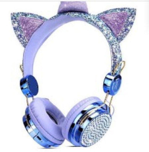 Stereo New Cartoon Blue And Purple Unicorn Headset Wired Children'S Headset - Gamer Z Paradise