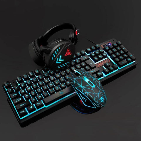 usb desktop wired luminous keyboard and mouse set - Gamer Z Paradise