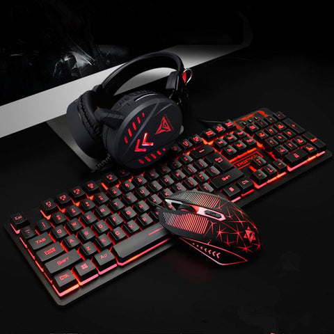 usb desktop wired luminous keyboard and mouse set - Gamer Z Paradise