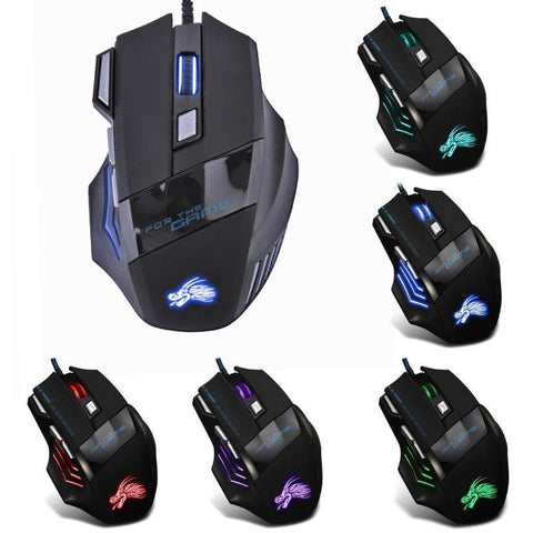 Wired Gaming Mouse 5500DPI 7-Color LED Backlight Optical Mouse Gamer USB 7 Buttons PC Gamer Computer Laptop Desktop Mice - Gamer Z Paradise