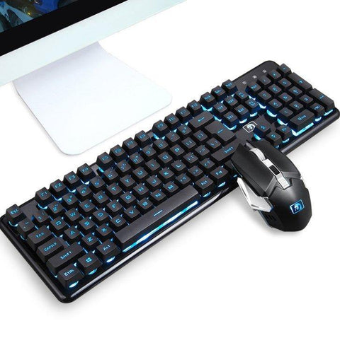 Wireless charging light gaming keyboard and mouse set mechanical feel - Gamer Z Paradise