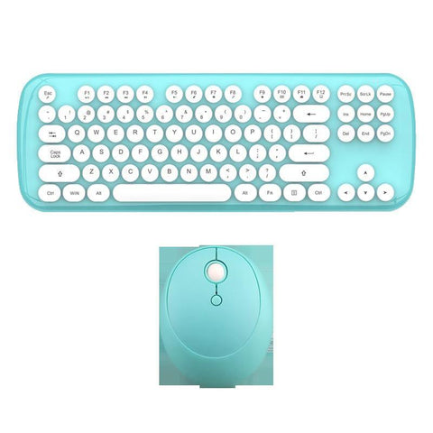 Wireless Keyboard And Mouse Set Girls Color Retro - Gamer Z Paradise