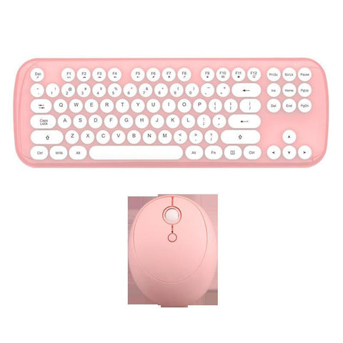 Wireless Keyboard And Mouse Set Girls Color Retro - Gamer Z Paradise