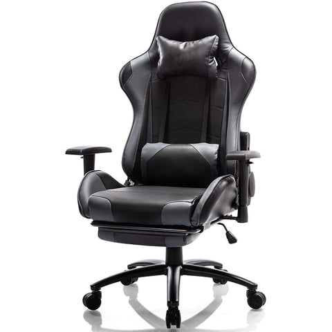 Zibbizo Massage Gaming Chair with Footrest Computer Chair Adjustable Swivel Recliner with Headrest and Lumbar Pillow Desk Chair - Gamer Z Paradise